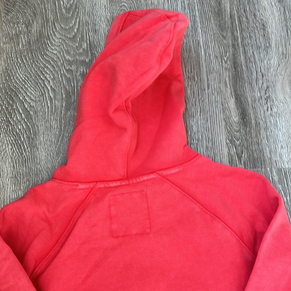Mossimo Distressed Red Hooded Sweatshirt - Picture 7 of 8